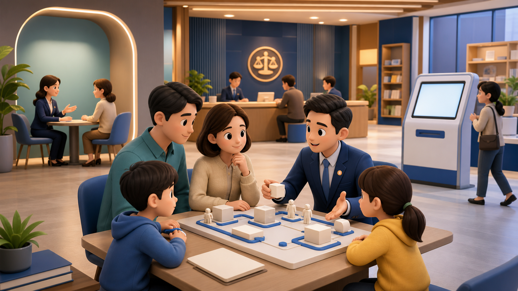 智慧司法群众服务沟通动画配图
