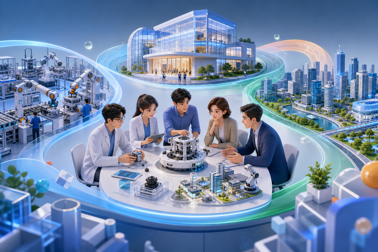 科研成果转化路径动画配图